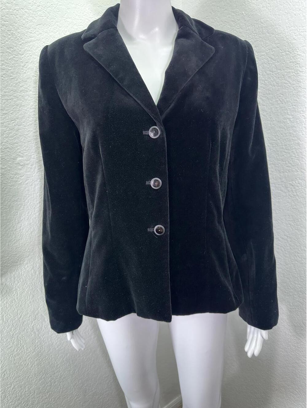 VTG Women’s 8 Gianni Sport Black Velvet Blazer Whimsigoth Office Steampunk